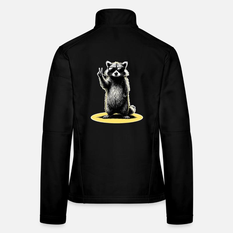 Waschbär Peace Frauen Softshelljacke