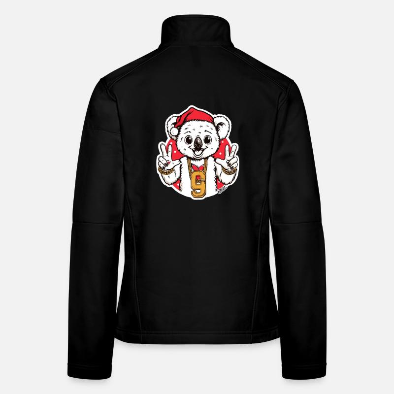 Festive Koala Bling with 9 Pendant Women's Softshell Jacket