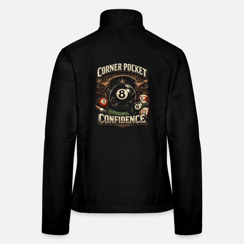 8-Ball Billiards Corner Pocket Confidence Women's Softshell Jacket