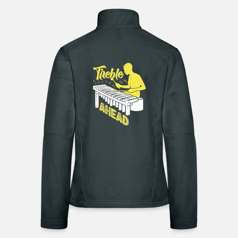 Marimba Player Treble ahead Percussion Marimbist Women's Softshell Jacket