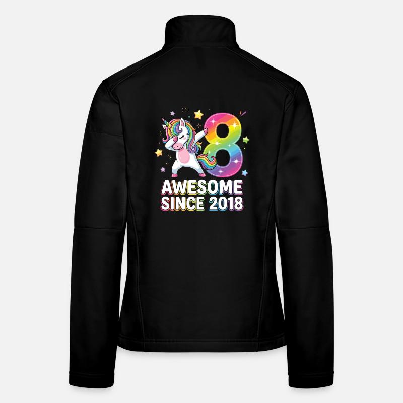Einhorn Regenbogen 8 Awesome Since 2018 Frauen Softshelljacke