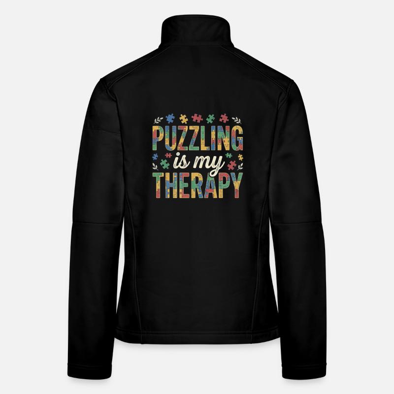 Puzzling is my Therapy - Retro Puzzle Women's Softshell Jacket