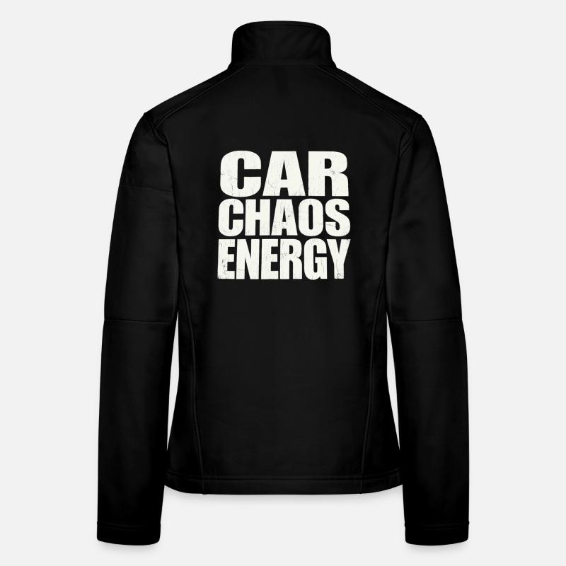 Typographie de l’énergie du chaos automobile Veste en tissu softshell Femme