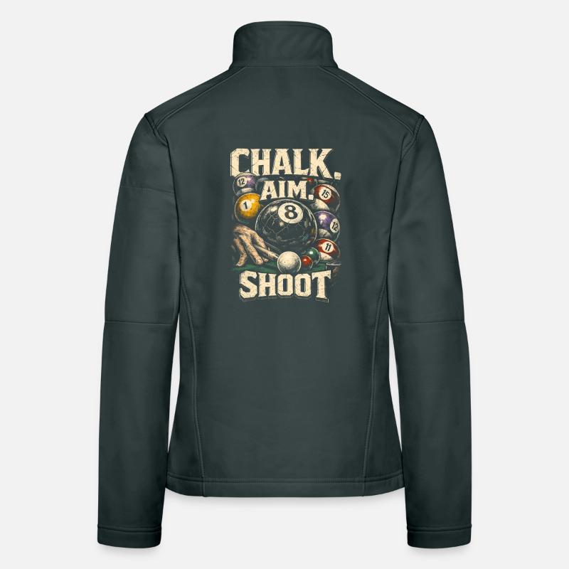 8-Ball Billard Chalk Aim Shoot Frauen Softshelljacke
