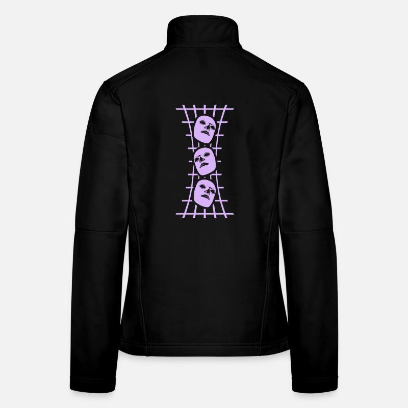 Masses Grid Art abstrait Veste en tissu softshell Femme