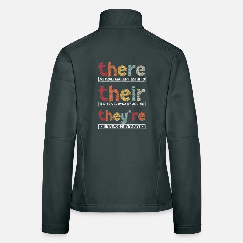 Da sind sie ein lustiger Grammatik-Englischlehrer Frauen Softshelljacke