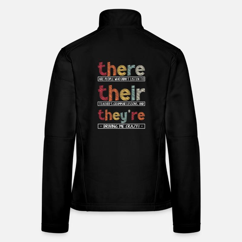 Là-bas, ils sont drôles, prof d’anglais de grammaire Veste en tissu softshell Femme