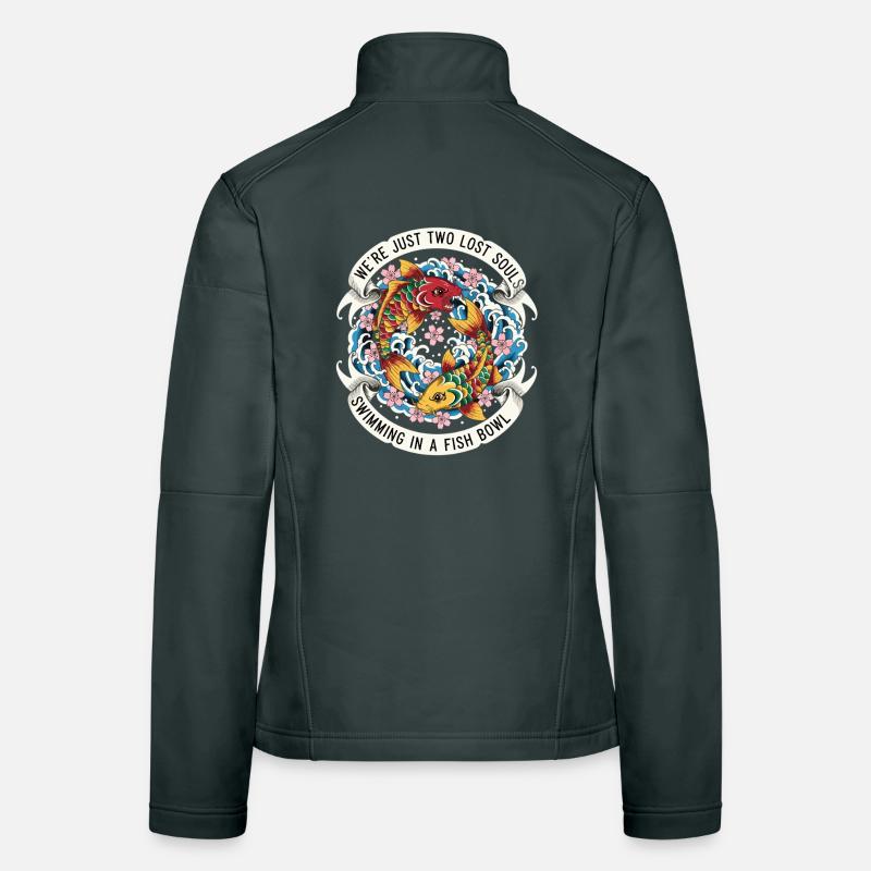 Koi Fish Japan Tattoo Saying Women's Softshell Jacket