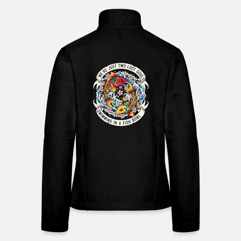 Koi Fisch Japan Tattoo Spruch Frauen Softshelljacke