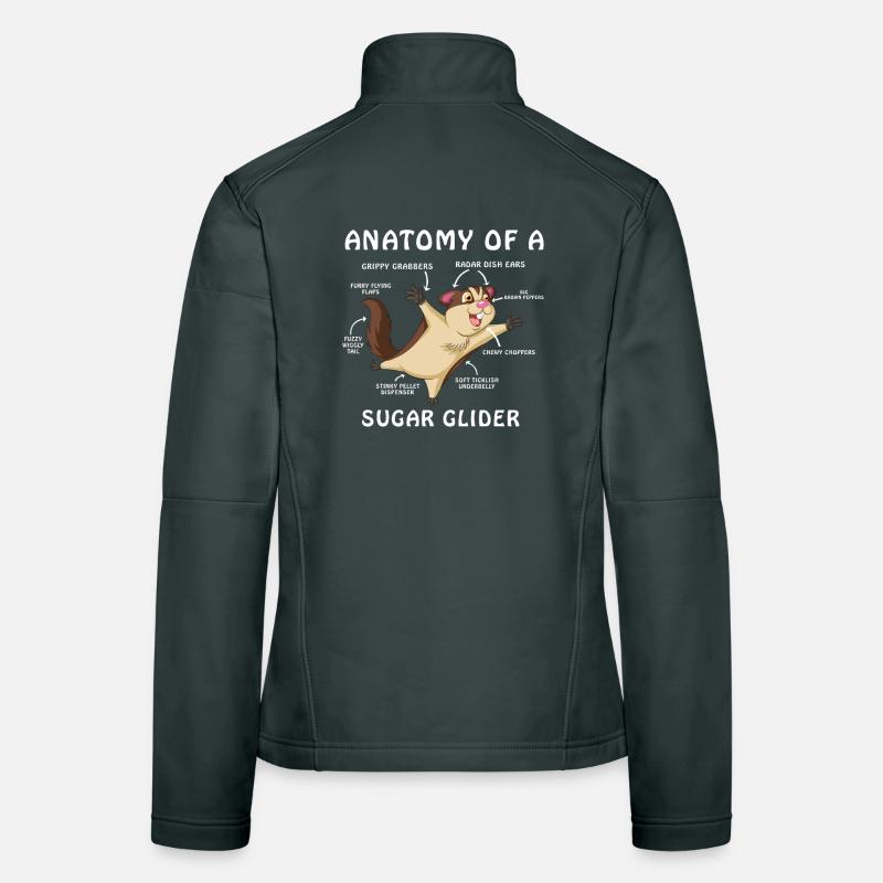 Sugar Glider Anatomie-Shirt Frauen Softshelljacke