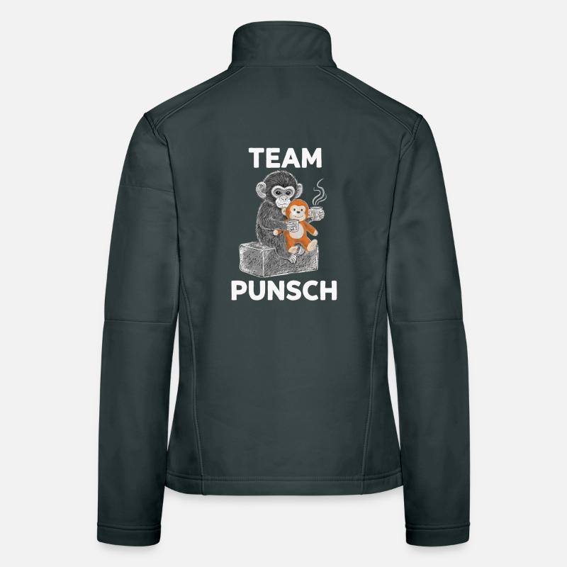 Équipe Punch Monkey Noël Veste en tissu softshell Femme