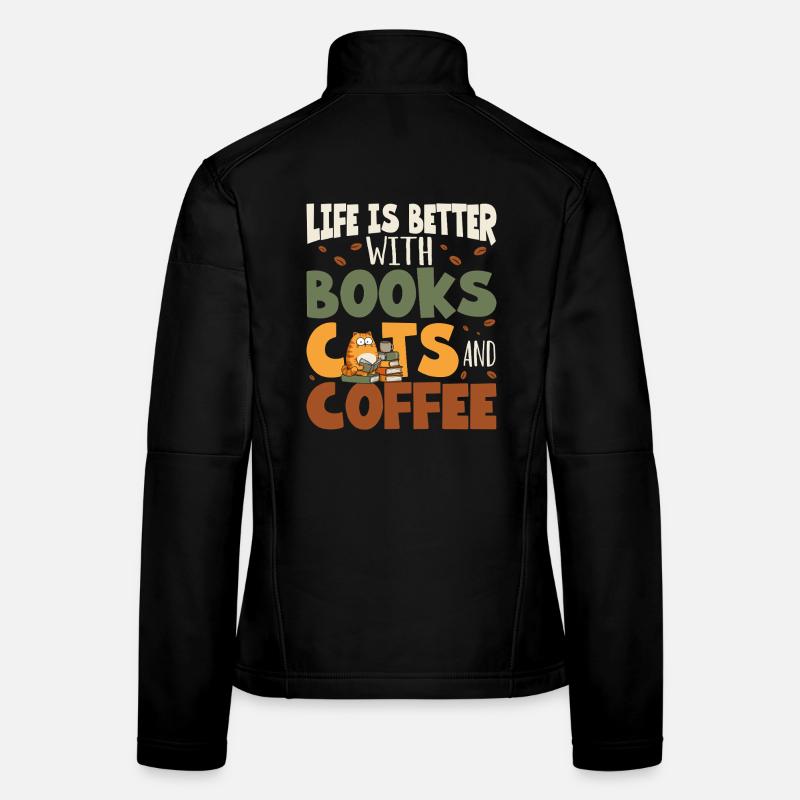 Bücher Katzen Lesen Frauen Softshelljacke