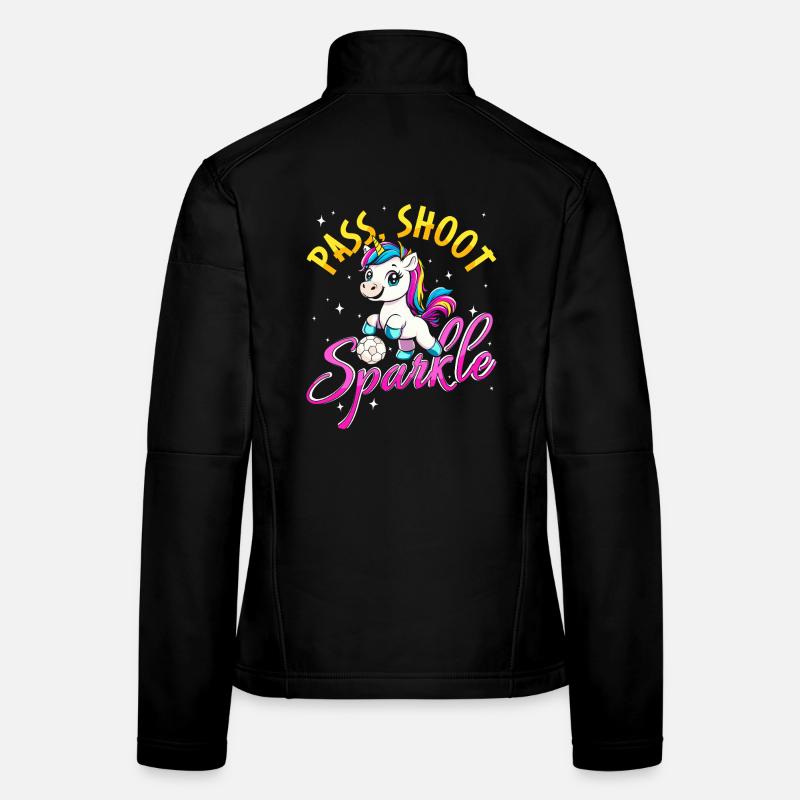 Pass Shoot Sparkle Unicorn Soccer Kinder Mädchen Frauen Softshelljacke