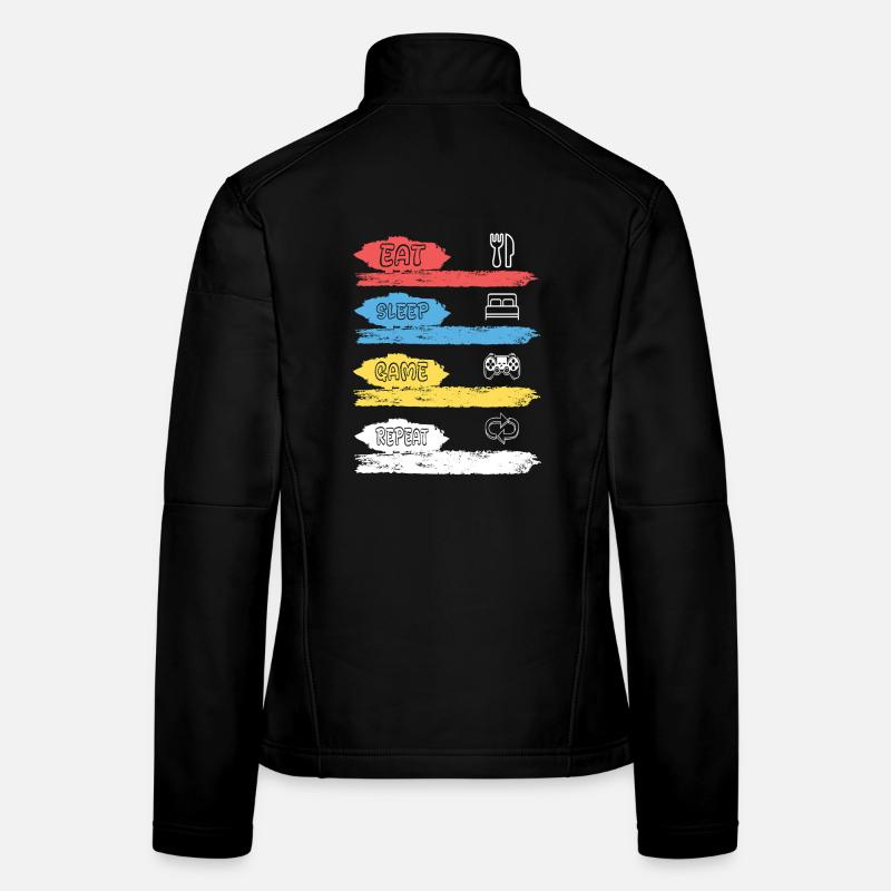 EAT SLEEP GAME REPEAT - V2 Women's Softshell Jacket