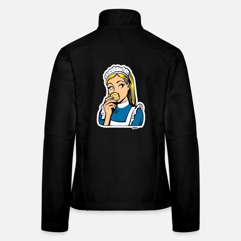 Maid and Cookie Pop Art Frauen Softshelljacke