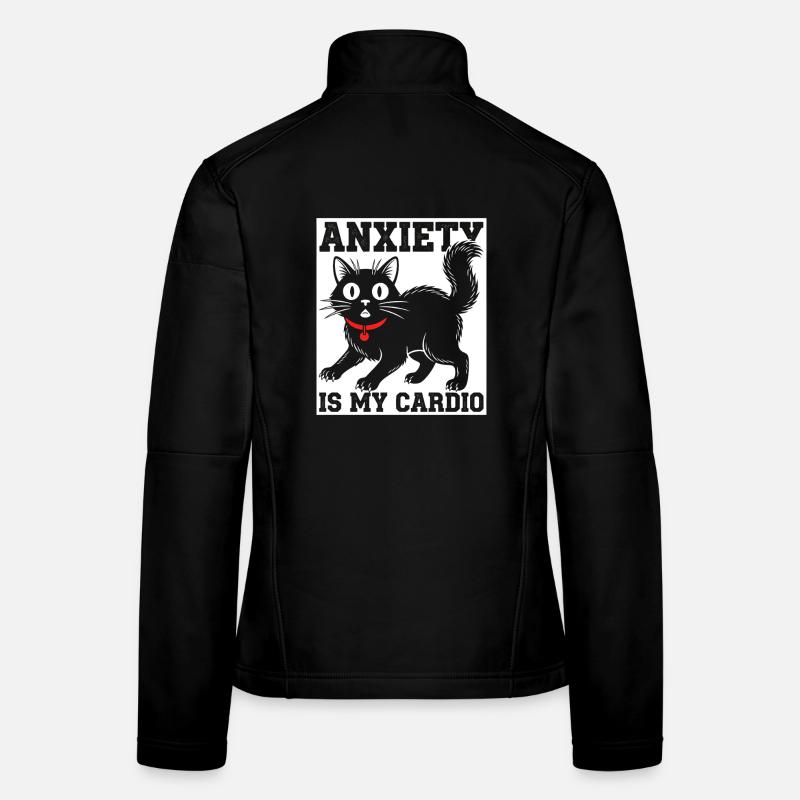 Anxiety is my cardio cat Women's Softshell Jacket