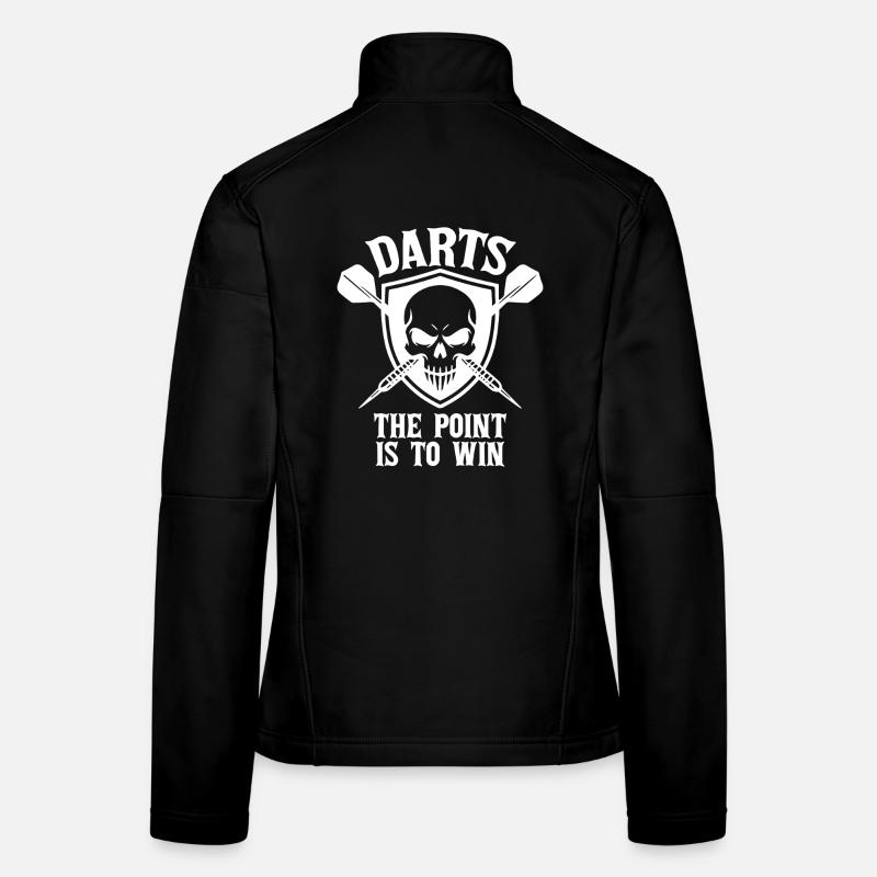 Darts The Point Is To Win Skull Shield Sport Women's Softshell Jacket