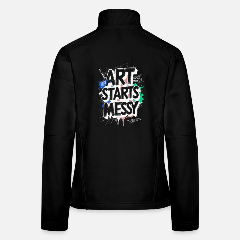 Scribble Doodle Drawing Art Starts Messy Women's Softshell Jacket
