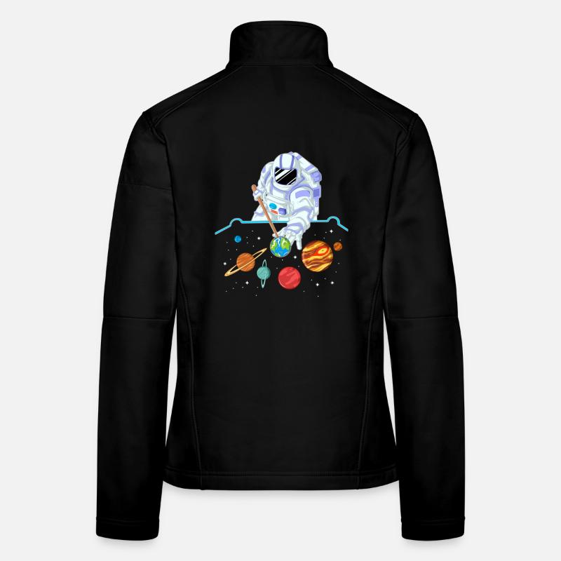 T-shirt de billard spatial des astronautes Veste en tissu softshell Femme