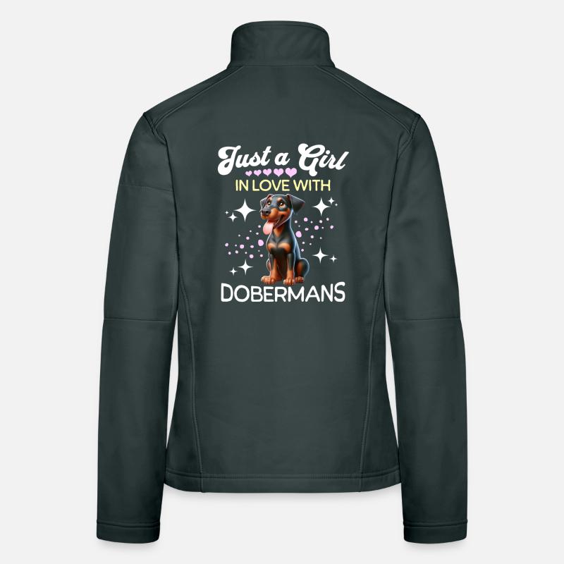 Dobermann Mädchen Frauen Softshelljacke