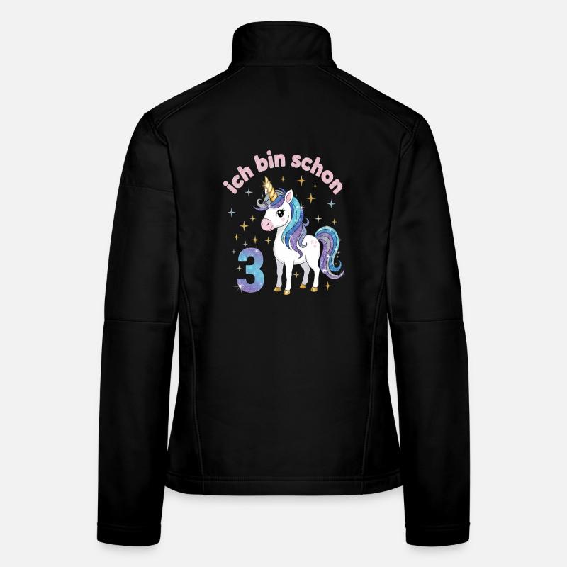 3. Geburtstag Einhorn Mädchen Ich bin schon 3 Frauen Softshelljacke