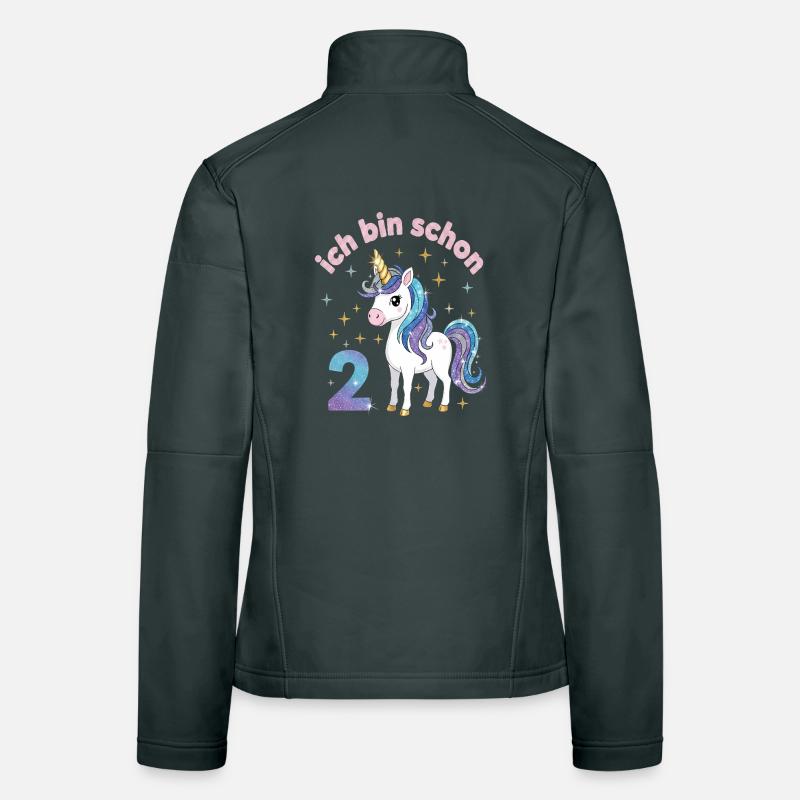 2. Geburtstag Einhorn Mädchen Ich bin schon 2 Frauen Softshelljacke