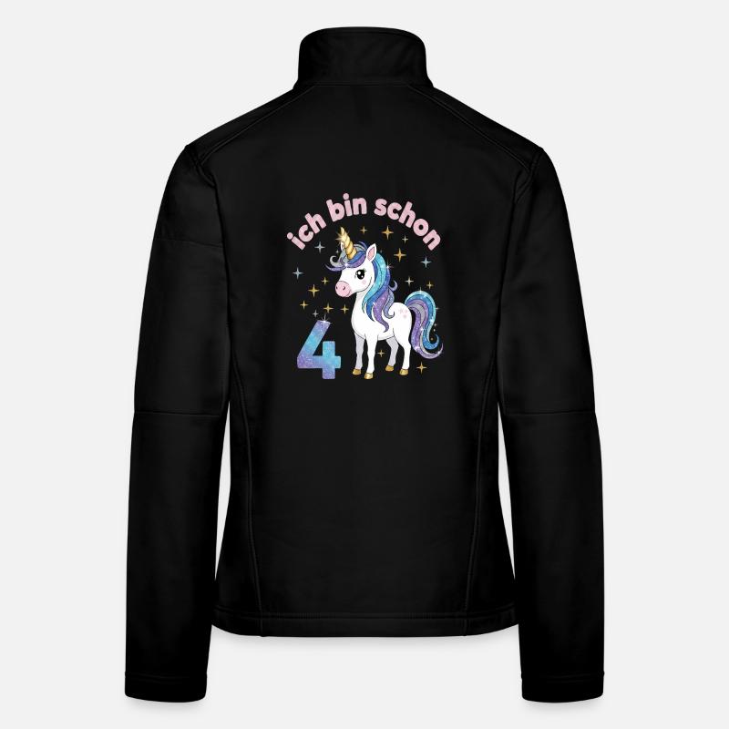 4. Geburtstag Einhorn Mädchen Ich bin schon 4 Frauen Softshelljacke