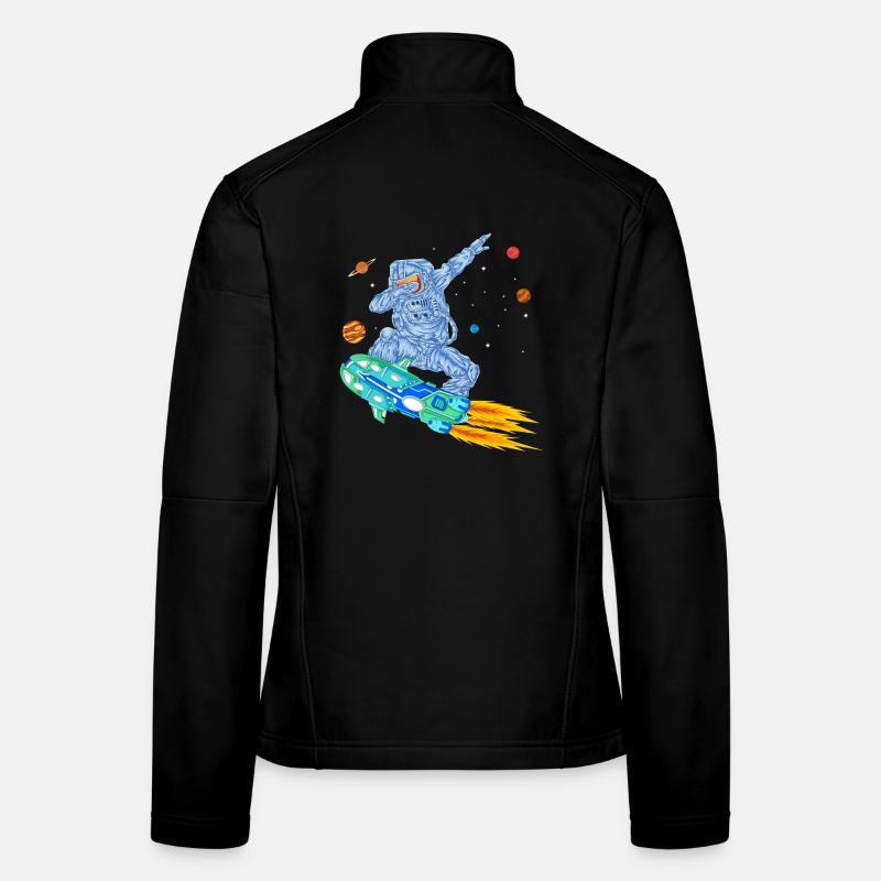 Astronauten-Hoverboard-Raumhemd Frauen Softshelljacke