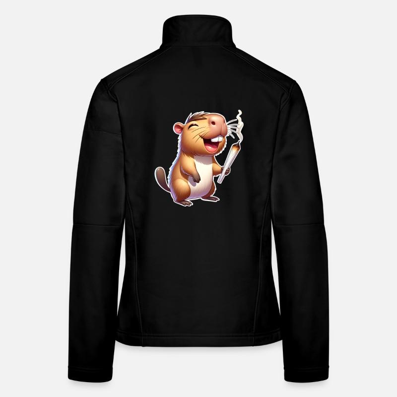 Mauvaise herbe de la capybara Veste en tissu softshell Femme