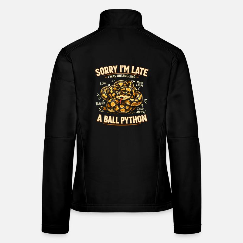 Trop tard à cause du python royé | Humour de serpent Veste en tissu softshell Femme