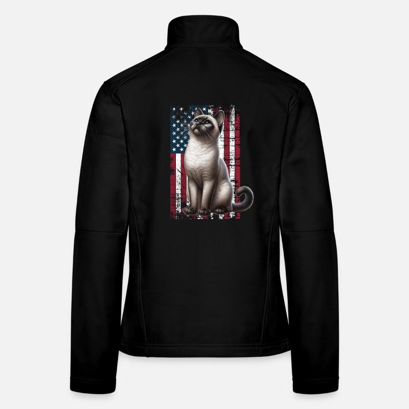 Chat siamois US Siamkatze Veste en tissu softshell Femme