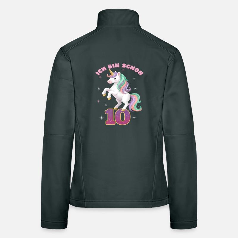 10. Geburtstag Einhorn Mädchen Ich bin schon 10 Frauen Softshelljacke
