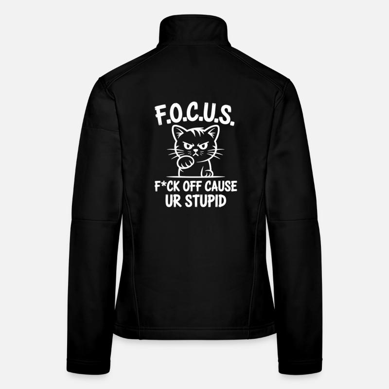 Chemise sarcastique de chat Humour antisocial Veste en tissu softshell Femme