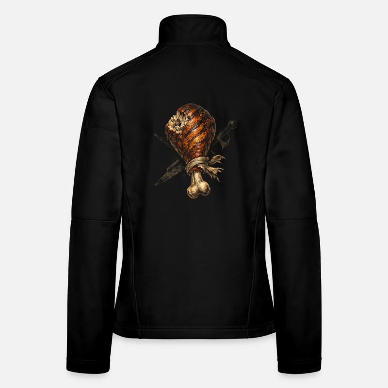 Festival médiéval Jambe de dinde du marché médiéval Veste en tissu softshell Femme