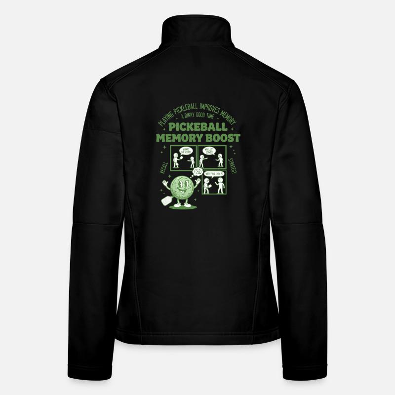 Pickleball Memory Boost Funny Player Love Women's Softshell Jacket