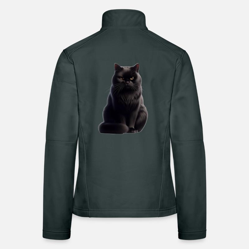 Black cat Women's Softshell Jacket