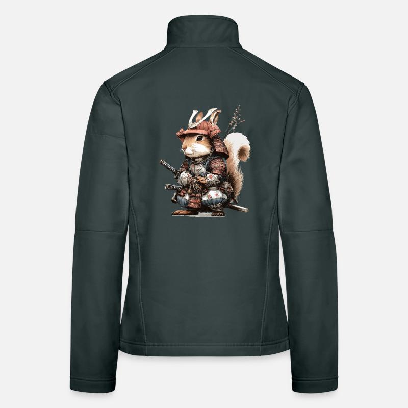 Squirrel Samurai in Armor Women's Softshell Jacket