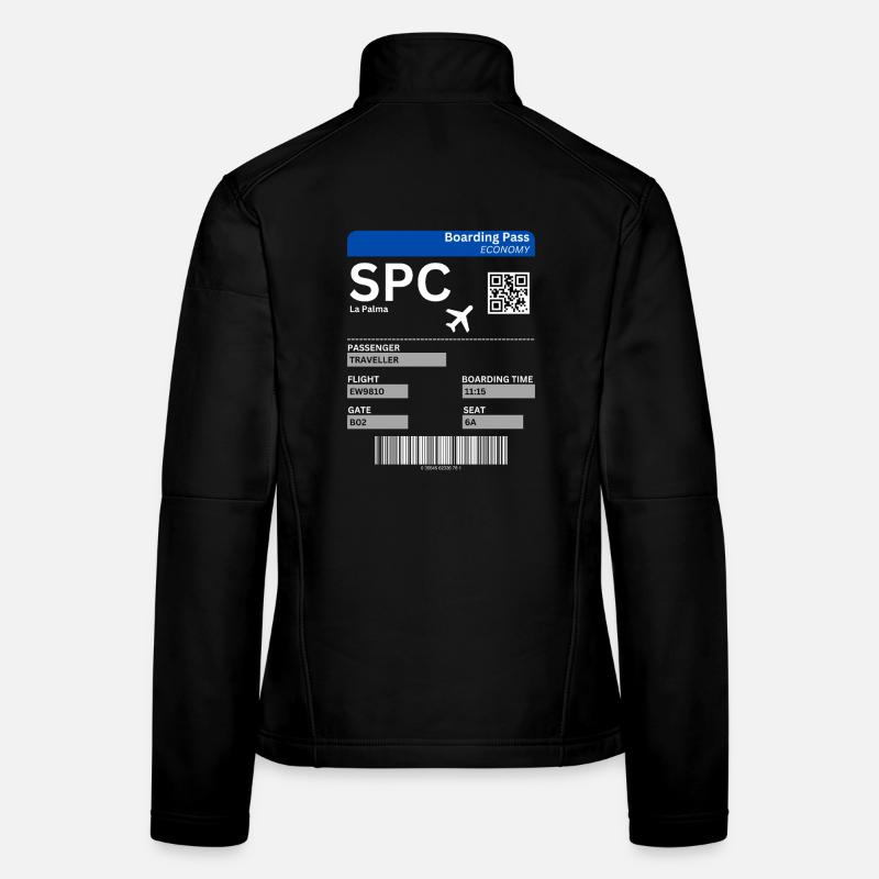 Flight Ticket La Palma Vacation Canary Islands Idea Women's Softshell Jacket