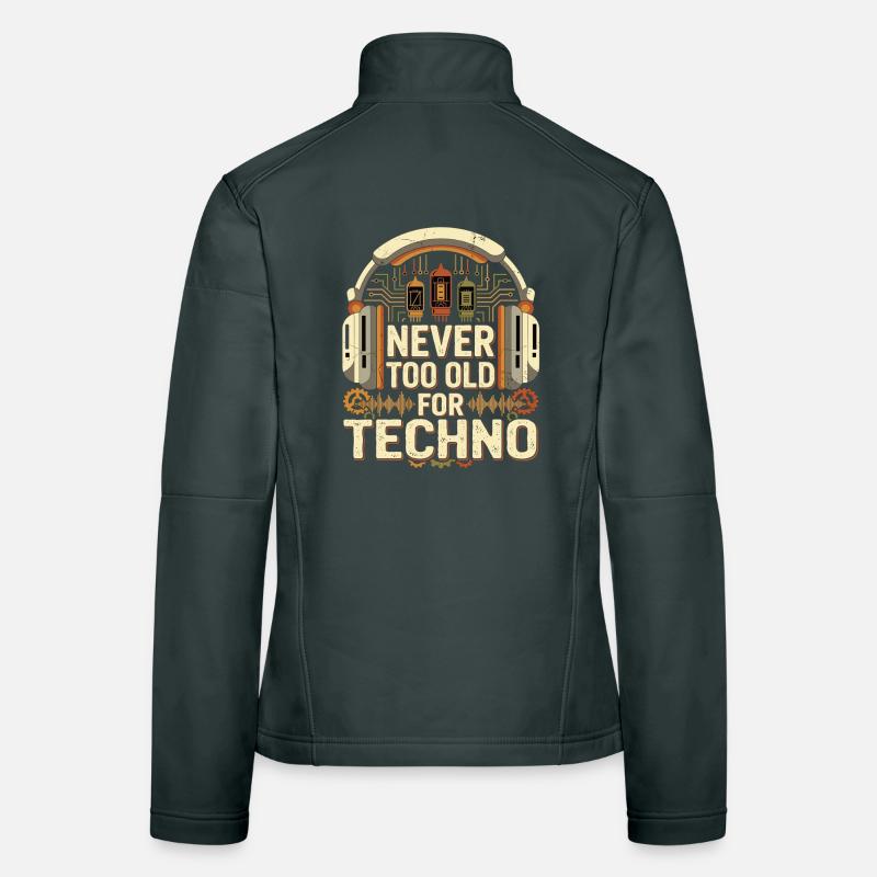 Never Too Old Techno DJ Retro Musik Frauen Softshelljacke
