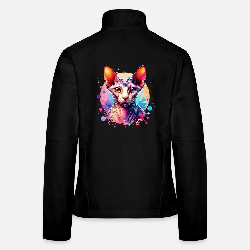 Motif du chat Sphynx Veste en tissu softshell Femme