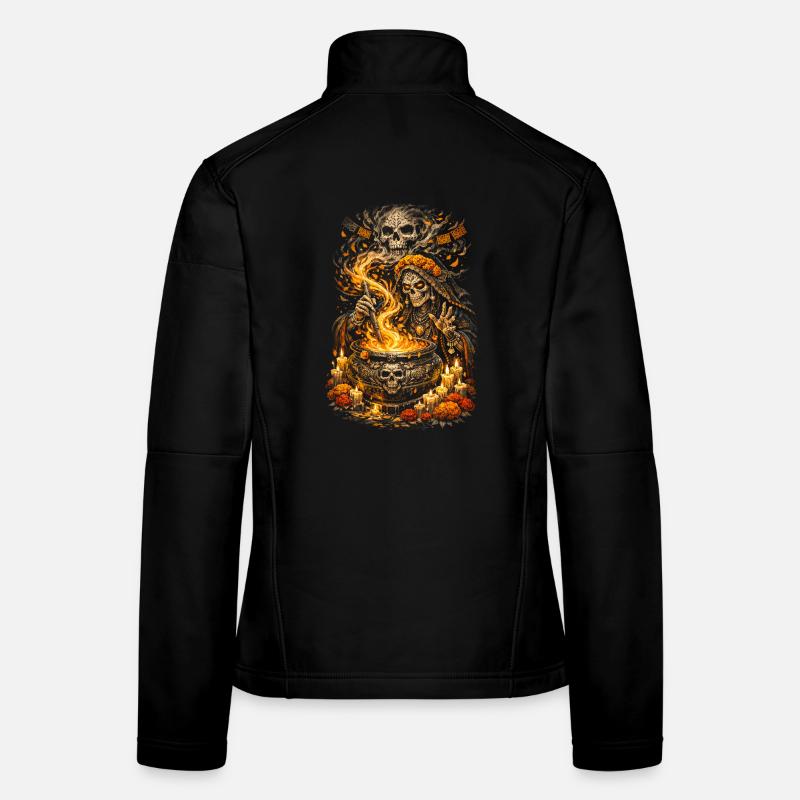 Dia de los Muertos Witch Women's Softshell Jacket
