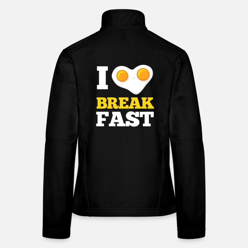 I Love Breakfast Fried Egg Heart Women's Softshell Jacket