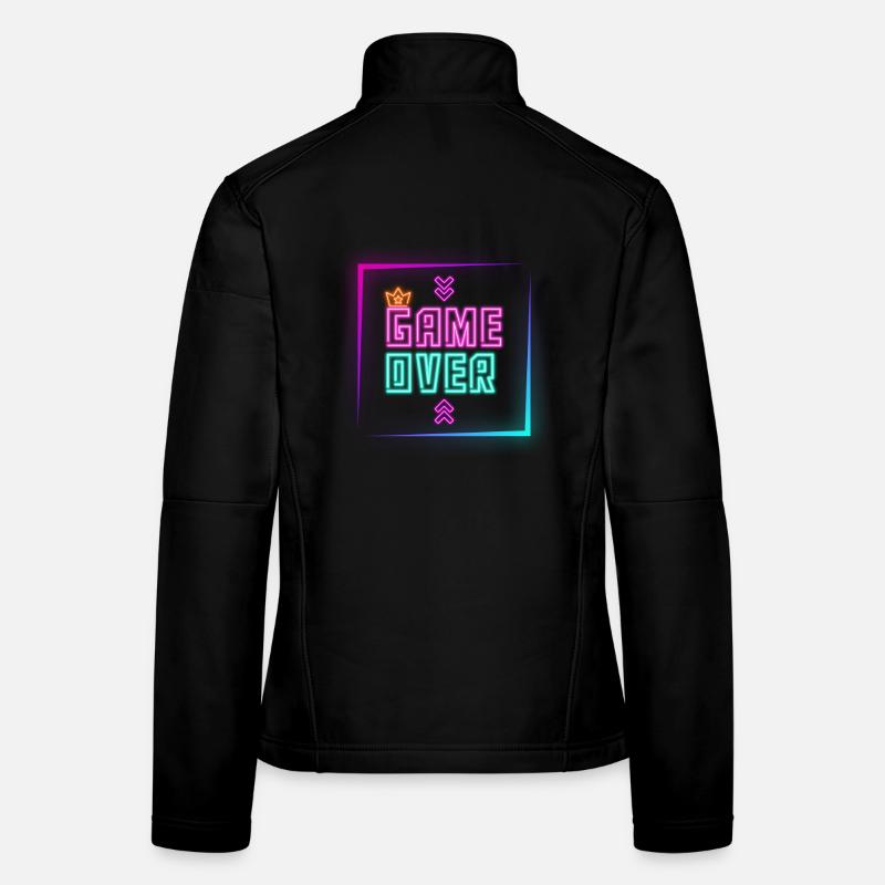 Neon Game Over Retro Print Frauen Softshelljacke