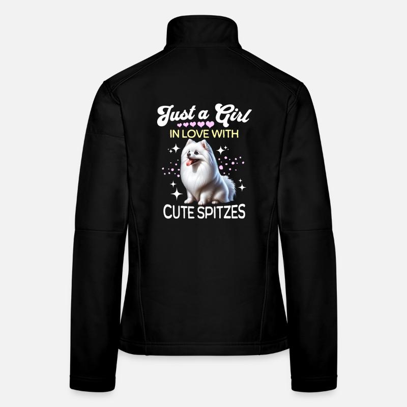 Spitz Pomeranian Girl Women's Softshell Jacket