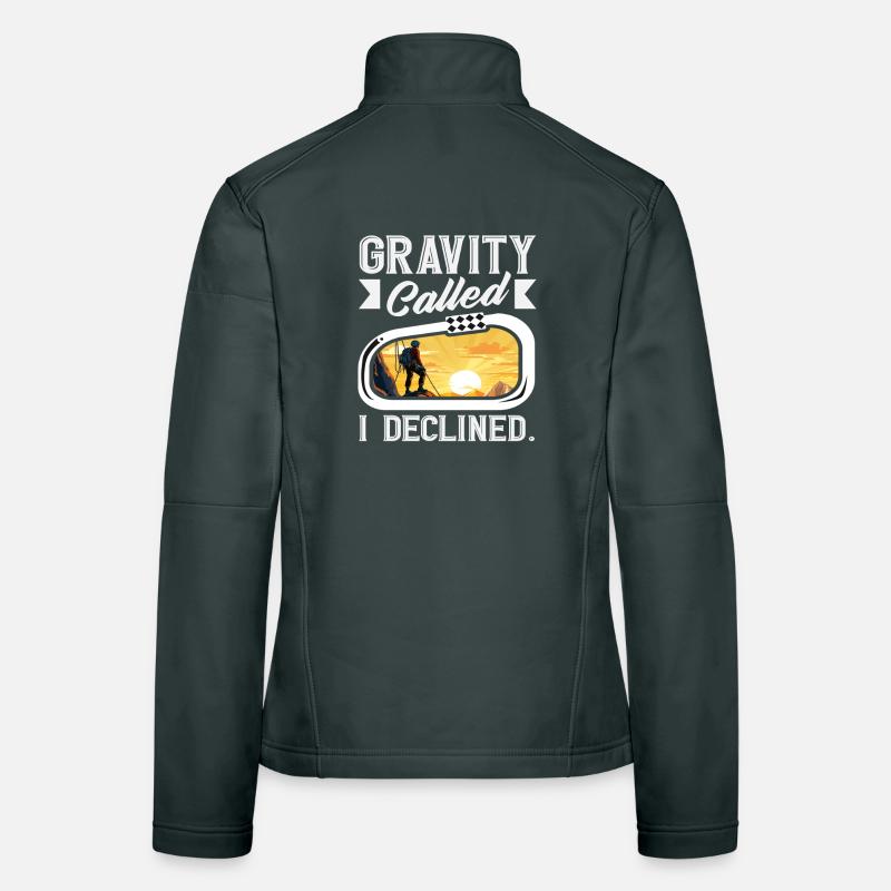 La gravité a appelé, j’ai refusé grimpe drôle Veste en tissu softshell Femme