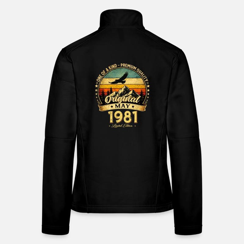 45th Birthday Gift Husband Original May 1981 Women's Softshell Jacket