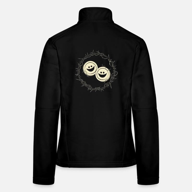 Boutons effrayants Veste en tissu softshell Femme