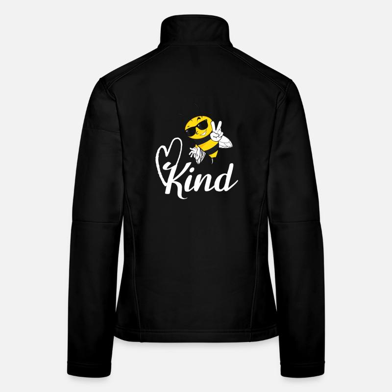 Sei freundlich Biene Friedenszeichen niedliche Honigbienen-Kunst Frauen Softshelljacke