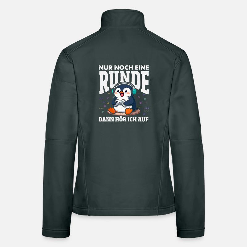 Nur noch eine Runde Gaming Pinguin Zocken Frauen Softshelljacke