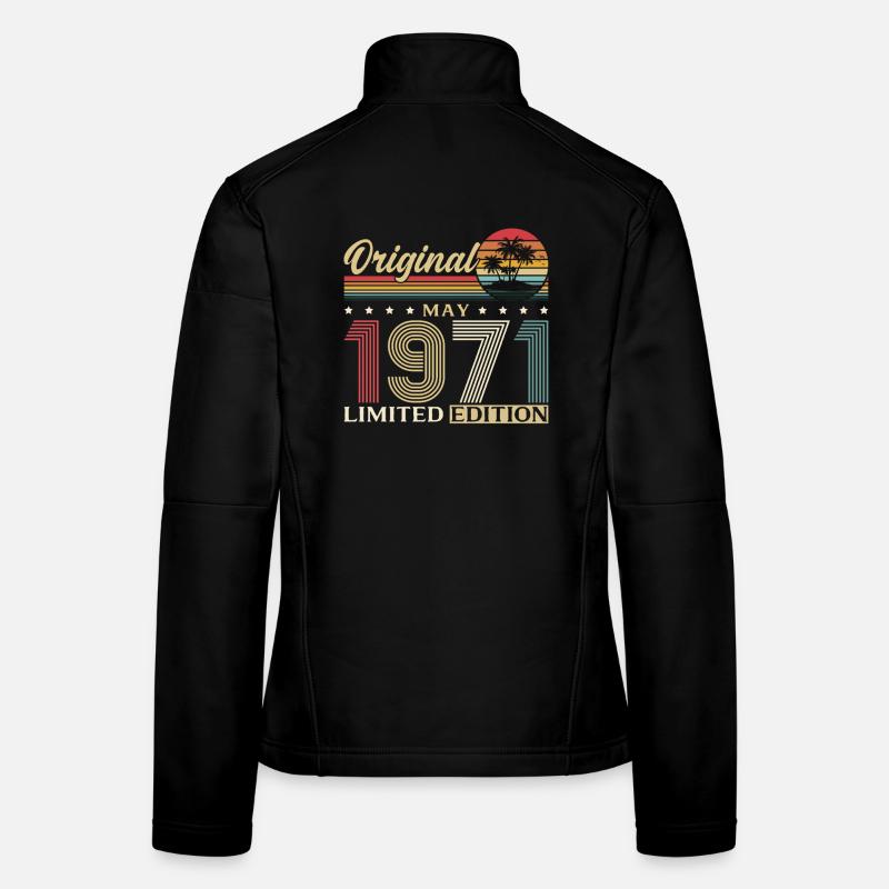 55th Birthday Gift Original May Vintage 1971 Women's Softshell Jacket